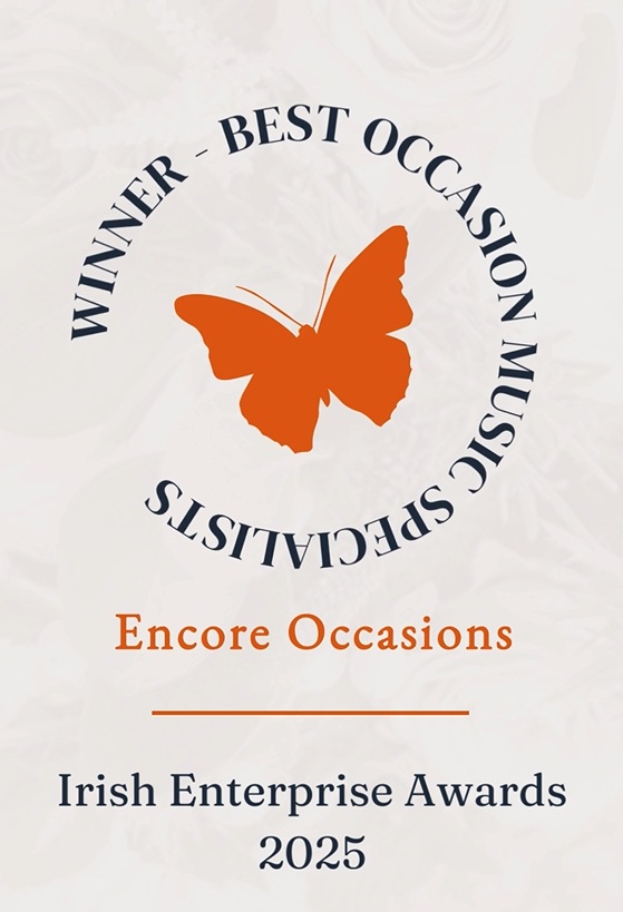 Encore Occasions logo with title of award "Best Occasion Music Specialists" in a circle around the logo.